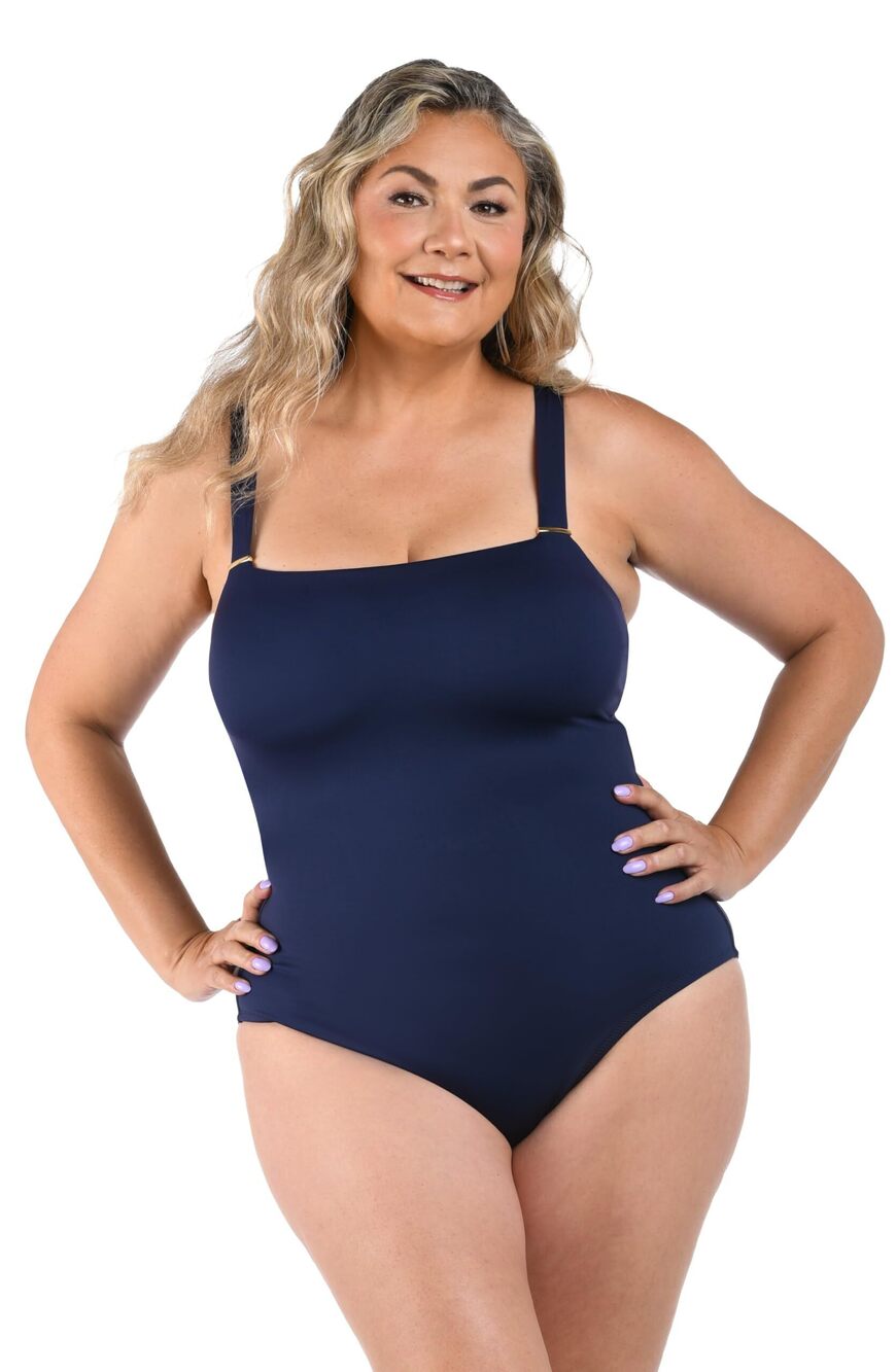La Blanca Women's Blue One Piece Swimsuit 6 NWT
